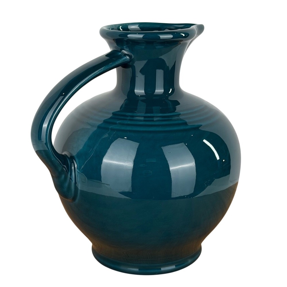 Fiesta Peacock Pitcher Teal Blue Homer Laughlin China Art Deco USA FLAW